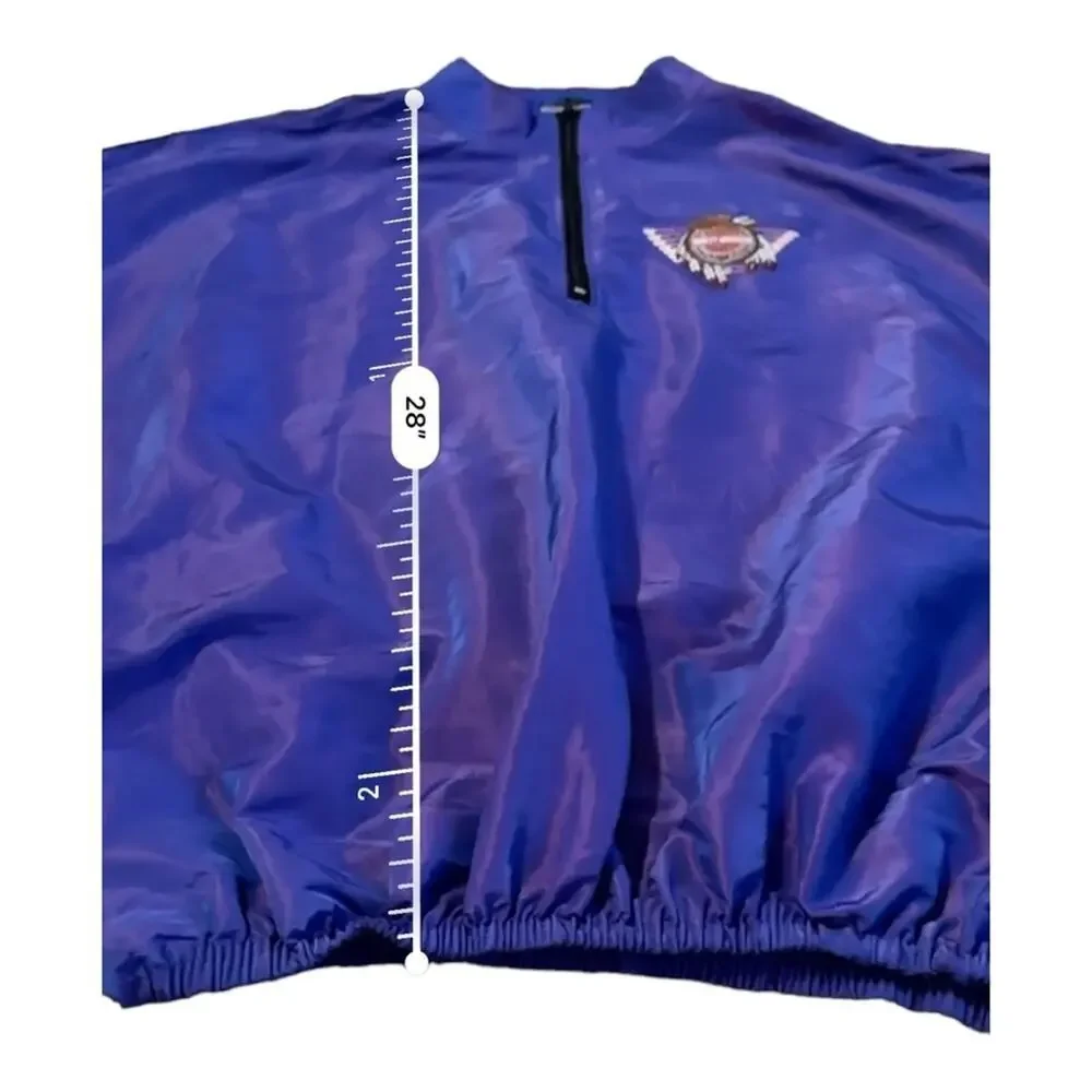 Vintage Harley Davidson Purple Jacket &‎ Pants Nylon Track Set Sz 2XL